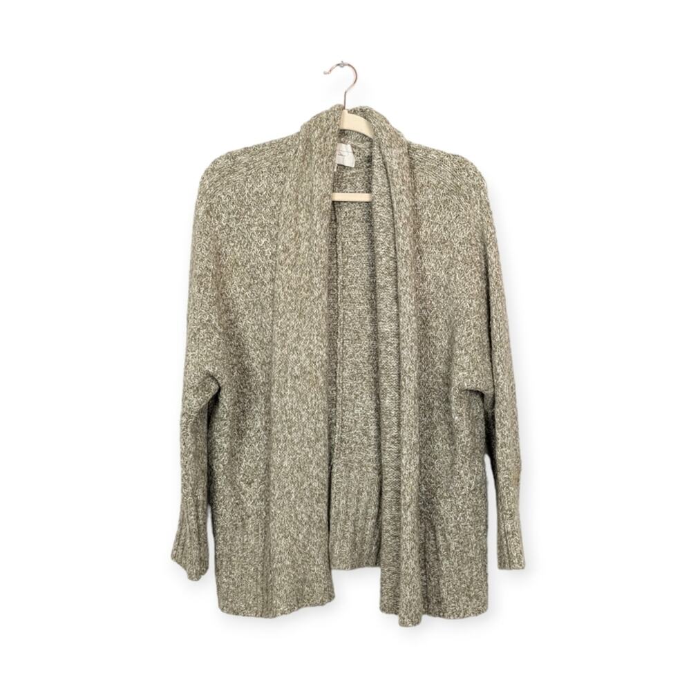 Anthropologie Angel of the North Natural Green Open Front Cardigan
